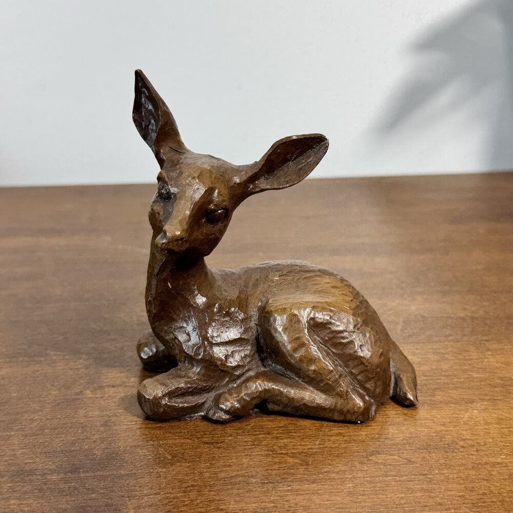 Woodland Deer Figurine Red Mill Rustic Resin Fawn Cabin Lodge Decor